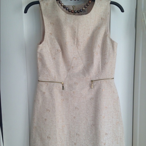 Beige by Eci gold shimmer dress