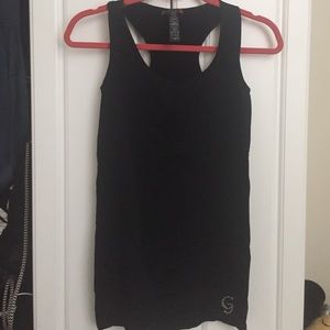 Black racer back tank top