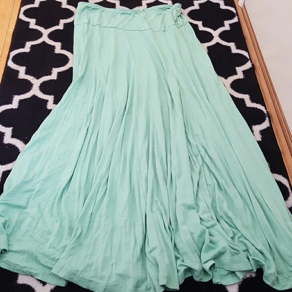 Seafoam green maxi skirt teal