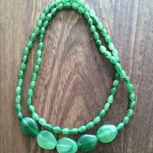 Vintage Green Beaded Necklace