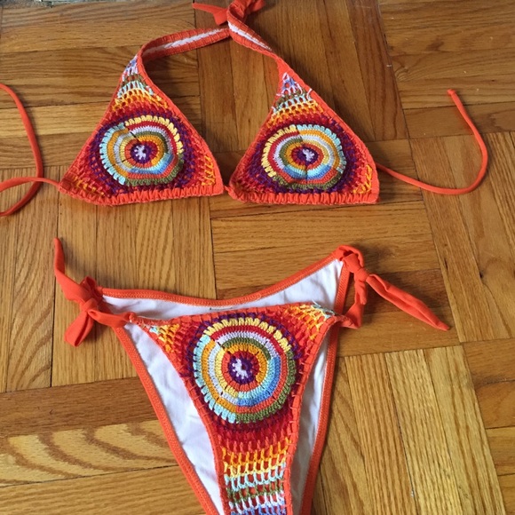 Never worn hand crochet bikini