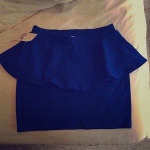 Never Worn, Blue Peplum Skirt-