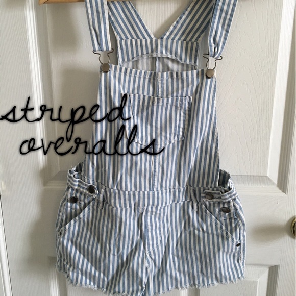 forever 21 striped overalls