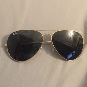 men's black/gold aviators