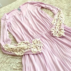 Crochet sleeve lilac maxi dress 🌸