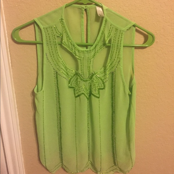 Forever 21 Green beaded Top