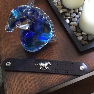 STERLING SILVER AND LEATHER BRACELET