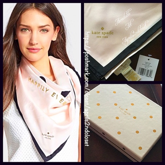 SOLD KATE SPADE SILK SCARF Just Married - Picture 3 of 4