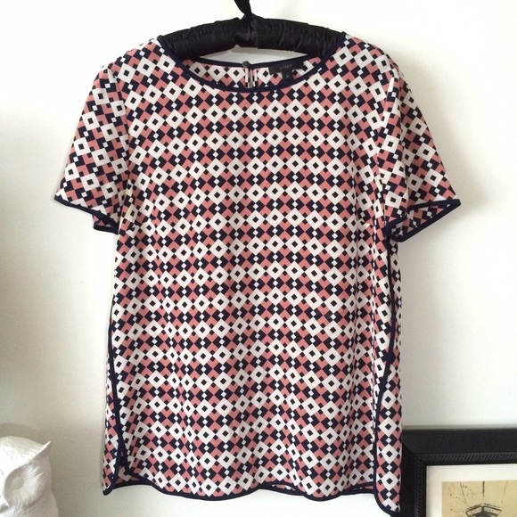 J. Crew Tops - SALE❤️J CREW $118 Silk shirt with piping