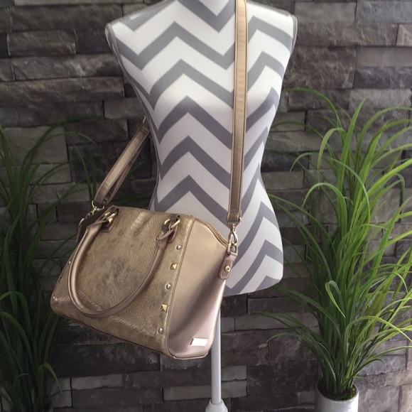 INC handbag metallic taupe