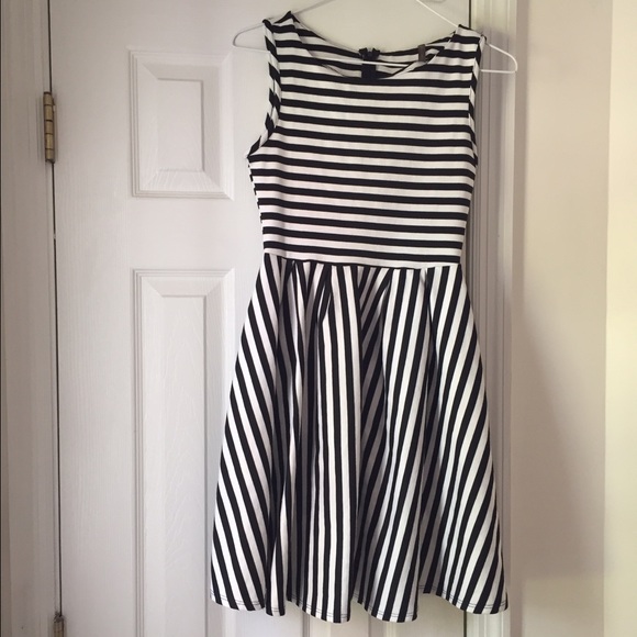 Black and White Striped Modcloth Dress