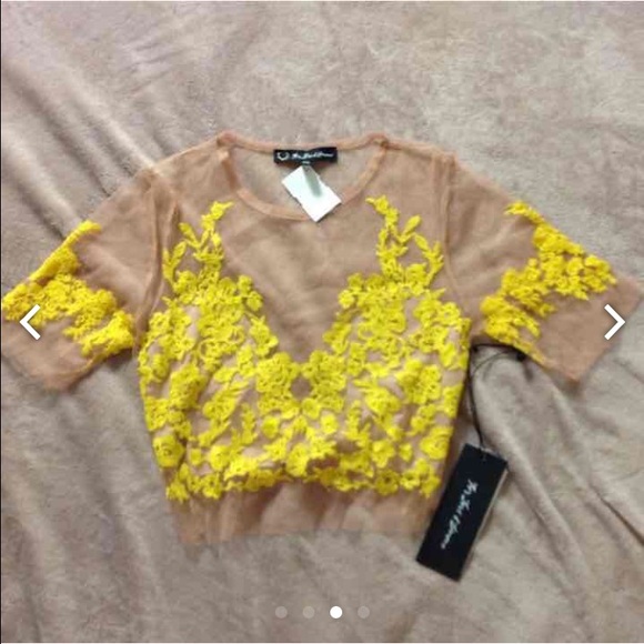 For love and lemons xs yellow luau crop - Picture 3 of 3