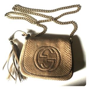 Gucci CrossBody suede leather Purse.