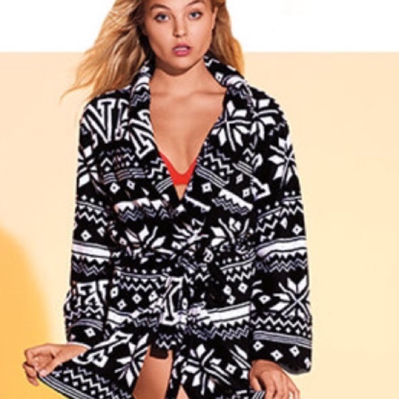 Victoria's Secret Black &White M/L Incredible Robe