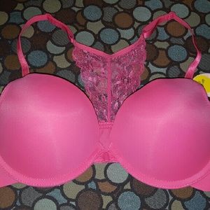Pink racerback bra