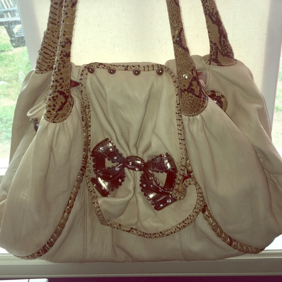 Betsey Johnson distressed large leather purse