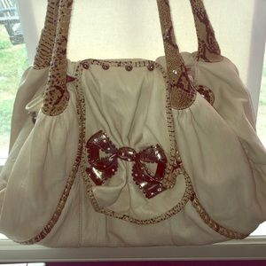 Betsey Johnson distressed large leather purse