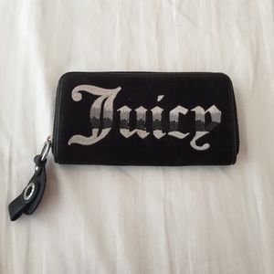 Juicy Couture velour wallet, black