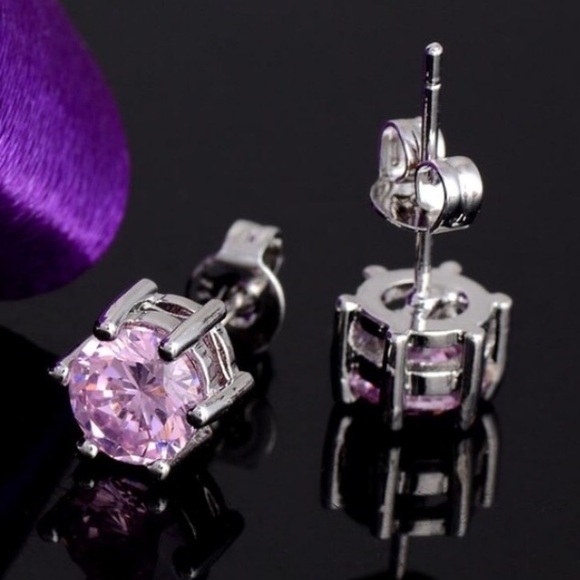 Pink Amethyst Earrings 💕 - Picture 2 of 3