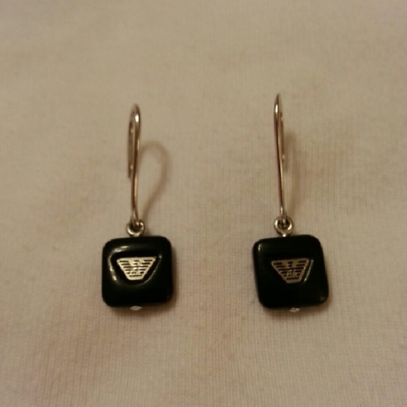 Emporio Armani black and silver earrings