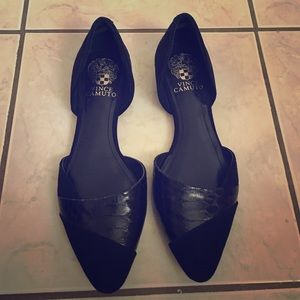 Vince Camuto Black leather/suede flats