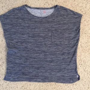 Loft navy/white capped sleeve T-shirt