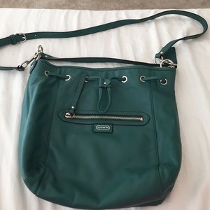 Coach Leather Crossbody, teal