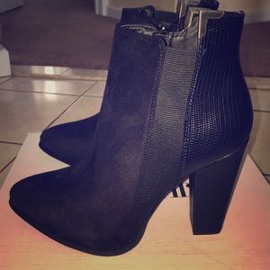 Black booties never worn from JustFab.