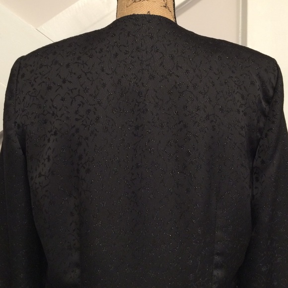 Black Brocade Two Piece Skirt Suit - Picture 2 of 4