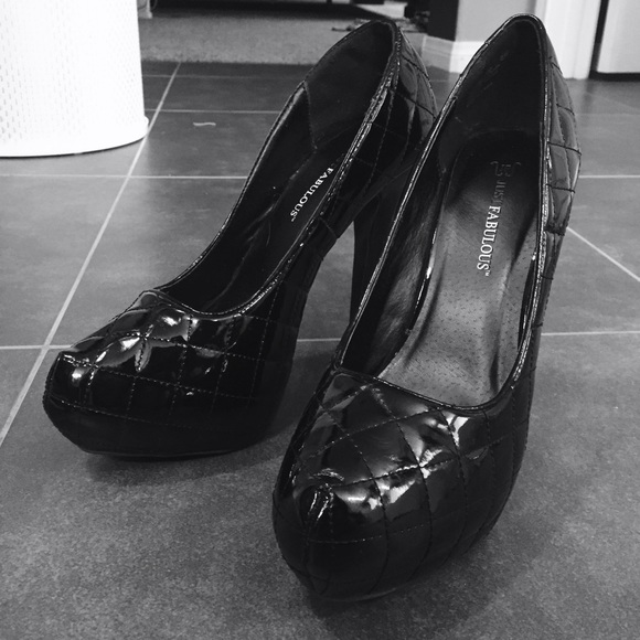 JustFab patent leather patchwork heels
