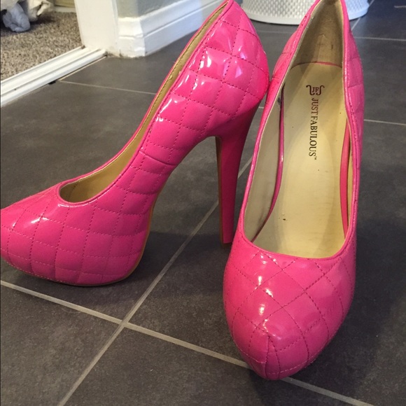 JustFab punk patent leather patchwork heels