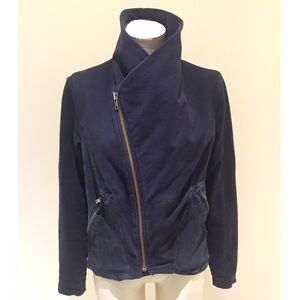 HELMUT LANG size L Moto-Style Navy Jacket