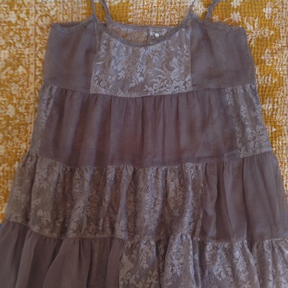 Free People Tiered Dusty Purple Sheer Slip Dress