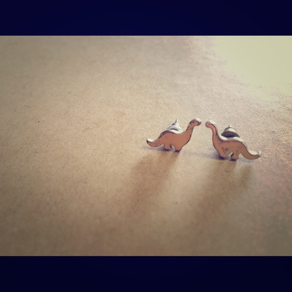 Gold Dinosaur Earrings