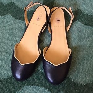 J.Crew Slingback Scalloped Ballet Flats