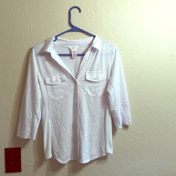 Button up 3/4 length shirt