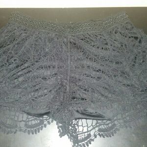 Lace Crochet Shorts Plus Size