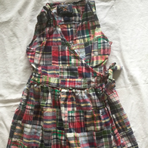 End of Summer SALE! Girls Madras Front Wrap Dress