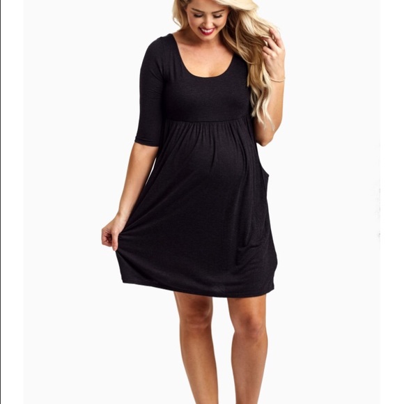 PinkBlush maternity black pocket dress