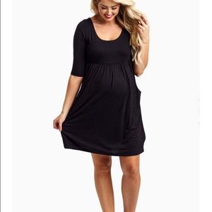 PinkBlush maternity black pocket dress