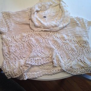Free People Open Weave Cowl Neck