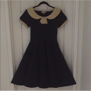 Navy blue 50's style swing dress