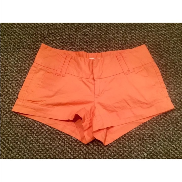Space girly orange casual shorts