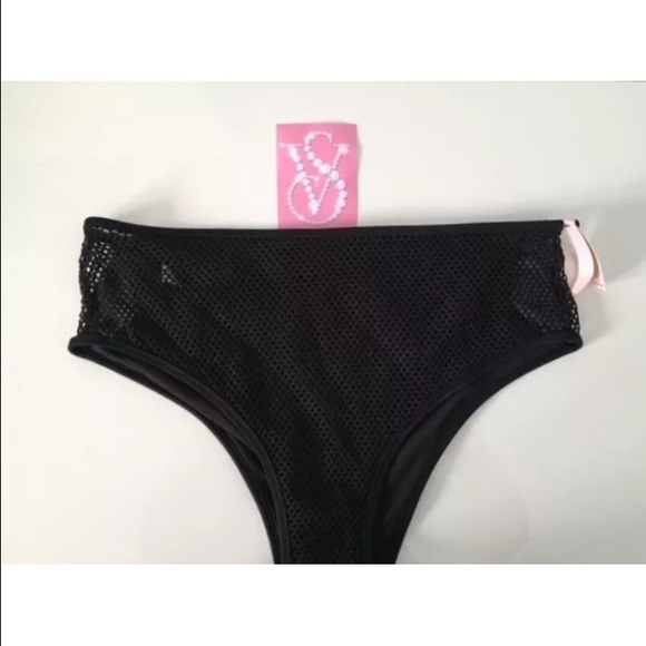 Victoria secret black high waist mesh bikini L