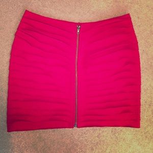 Red mini skirt