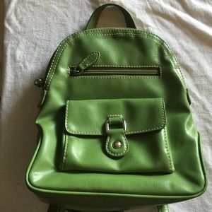 Nine West Green Leather Mini Backpack