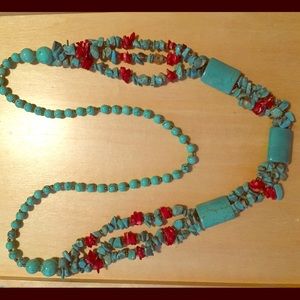 Turquoise and Coral necklace