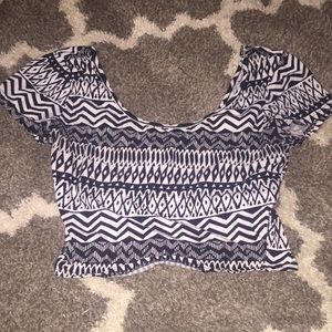 Black & White Aztec Crop Top