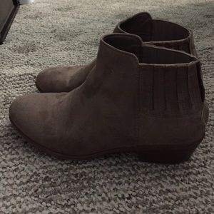 Tan suede booties
