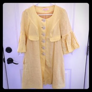 Betsey Johnson Yellow Linen Jacket